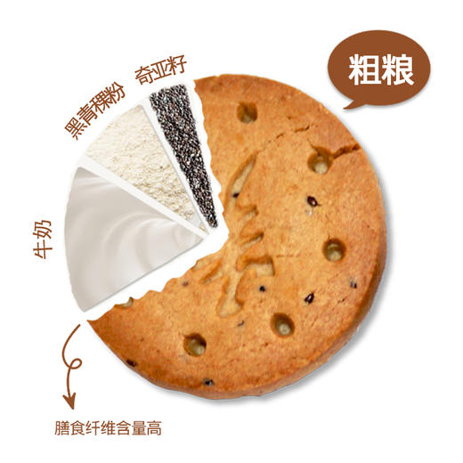 【优享】柒浠奇亚籽青稞饼干 高膳食纤维酥性饼干 独立小包装 228g*2盒 商品图5