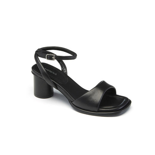 【23年夏季新款】时尚简约一字带露趾凉鞋粗跟百搭舒适凉鞋女61701 商品图3