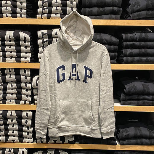  秋冬新款 Gap卫衣男连帽加绒套头上衣男士休闲长袖卫衣 商品图0