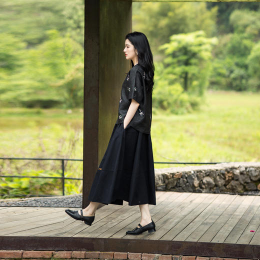 绽放S036朵/小圆头牛皮低跟百搭单鞋 商品图2