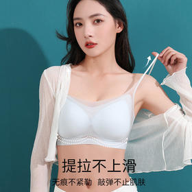 超划算【双款式买1送1~透气感十足！】看得见的薄度一触即凉，40°也不怕！冰感超薄面膜文胸，无痕聚拢大胸背心式透气睡眠文胸罩，超薄冰丝无钢圈背心式大码内衣运动美背七夕情人节送礼优选
