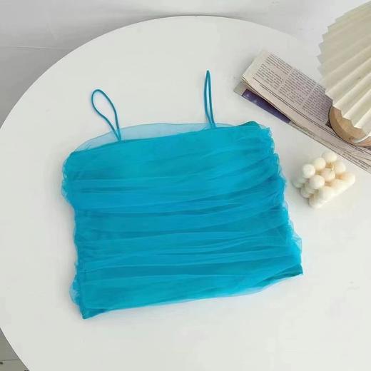 【绝美仙气冰丝吊带】西装内搭蕾丝网纱小吊带背心女美背法式别致打底西服抹胸上衣 商品图2