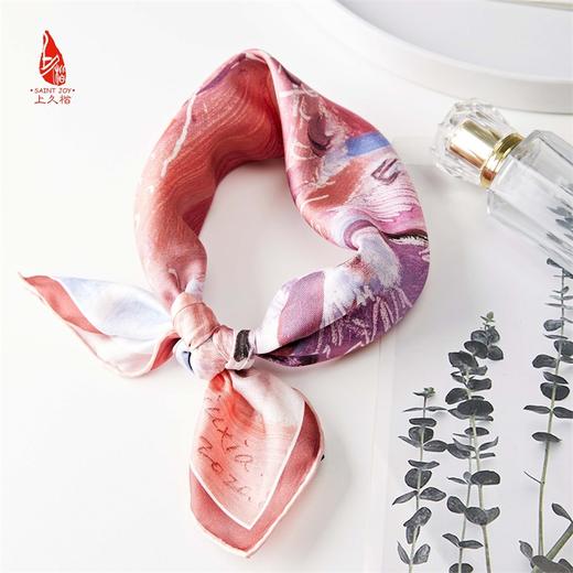 SAINTJOY/上久楷 女式真丝方巾  冬暖雪散  FJS22038 商品图11