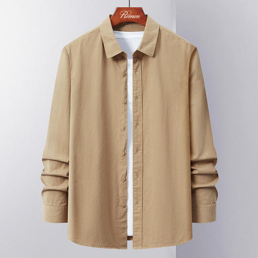 【100棉】罗蒙春秋男装长袖衬衫男士经典翻领休闲纯棉衬衣开衫外套 商品图2