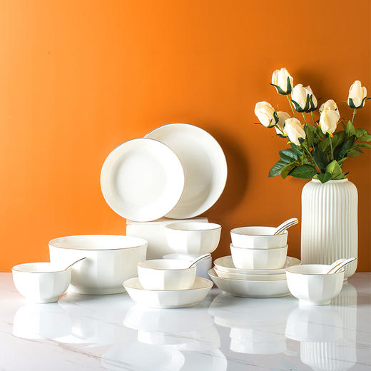 菲米生活唯金时代陶瓷餐具套装碗蝶盘FM-TC2113 商品图1