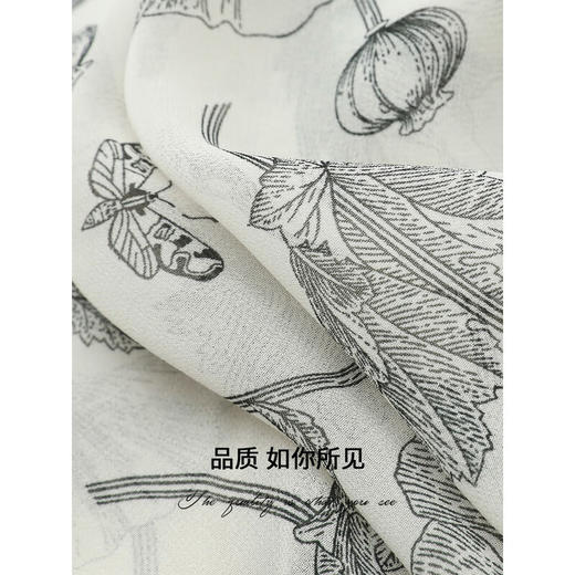 【限时特惠】COCOBELLA写意印花雪纺压褶半身裙女夏沙滩度假飘逸长裙HS119 商品图4