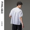 PINLI品立夏季新款圆领条纹衬衫男士亚麻休闲宽松短袖上衣潮B232113059 商品缩略图2