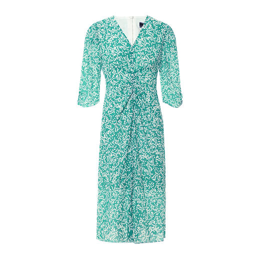 EITIE爱特爱夏季新款修身显瘦优雅V领印花连衣裙7007760 商品图5