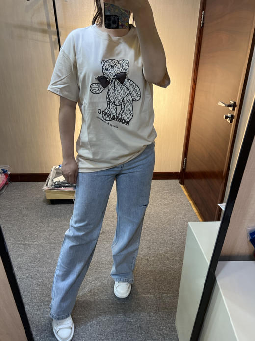 水淼大码女装2024春新款胖mm200斤韩版宽松显瘦牛仔裤7206 商品图6