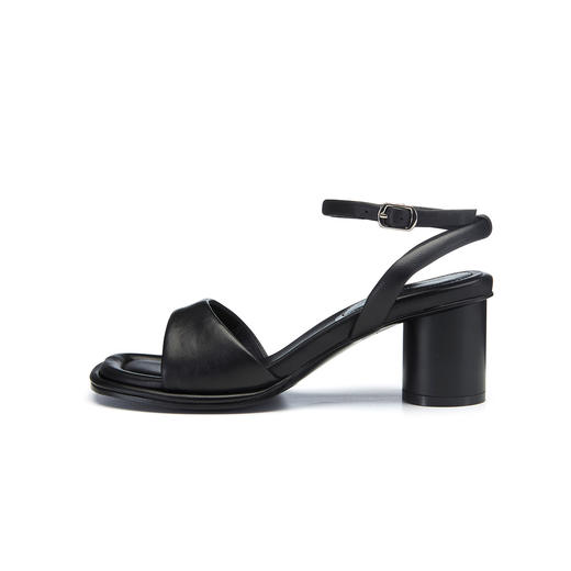 【23年夏季新款】时尚简约一字带露趾凉鞋粗跟百搭舒适凉鞋女61701 商品图1