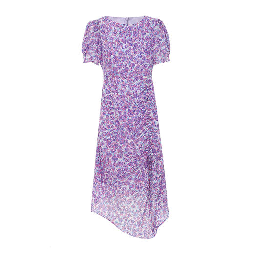 EITIE爱特爱夏款新品100%桑蚕丝优雅显瘦高腰舒适印花连衣裙7007754 商品图5