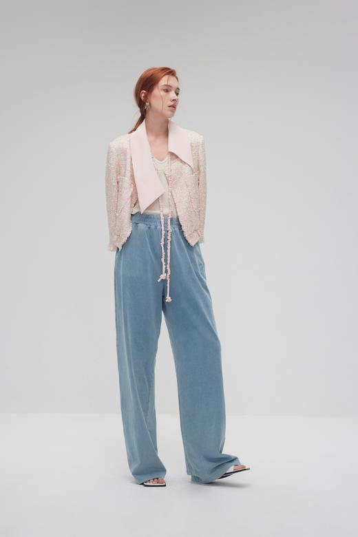 荧光纱线方领长外套 商品图0