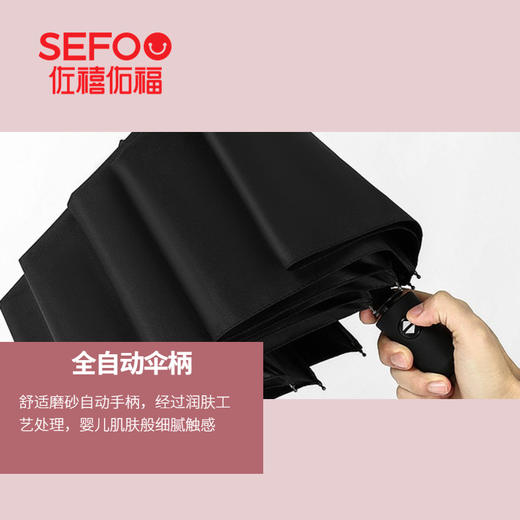 佐禧佑福三节全自动开收晴雨伞（枣红色）55cm*8k 商品图2