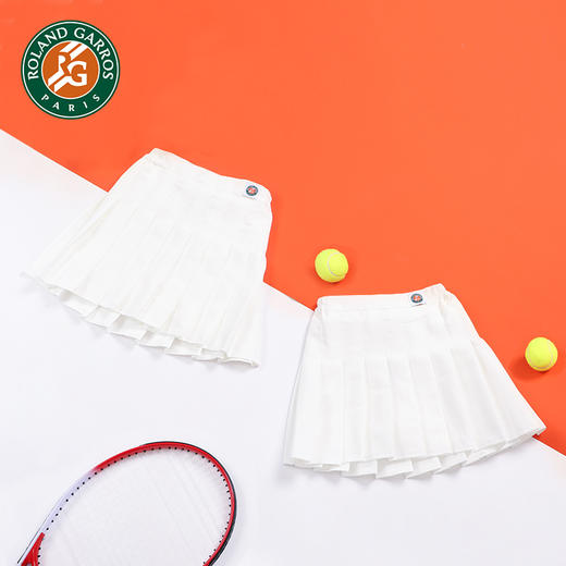 罗兰加洛斯法网新款女童半身裙网球裙儿童白色透气运动大童百褶裙 商品图1