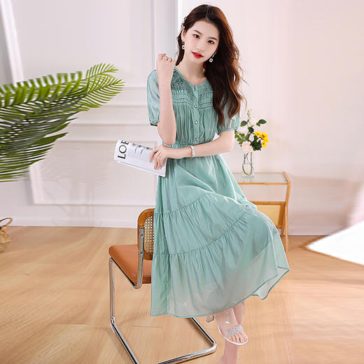海边度假沙滩吊带裙仙气长裙仙女裙绿色连衣裙HR-MYIE2807-1 商品图6