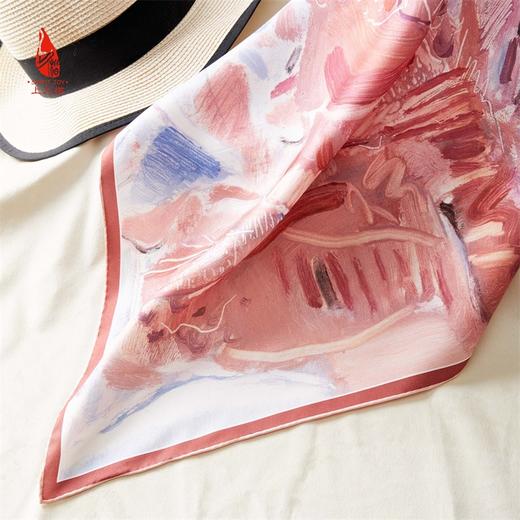 SAINTJOY/上久楷 女式真丝方巾  冬暖雪散  FJS22038 商品图10