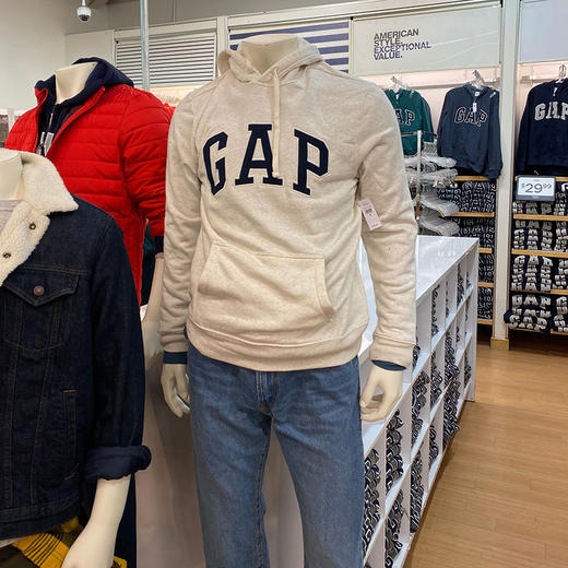  秋冬新款 Gap卫衣男连帽加绒套头上衣男士休闲长袖卫衣 商品图1