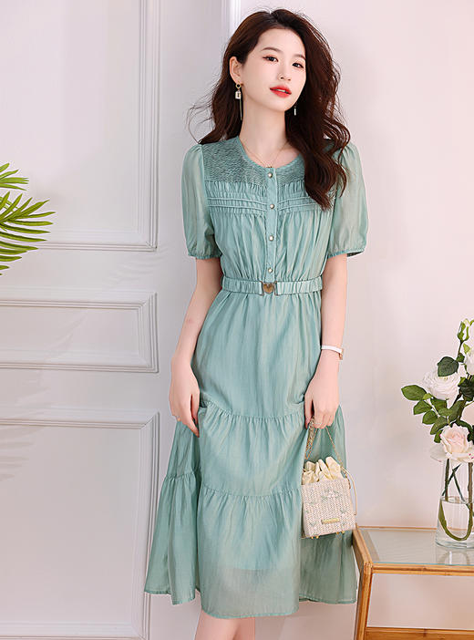 海边度假沙滩吊带裙仙气长裙仙女裙绿色连衣裙HR-MYIE2807-1 商品图7