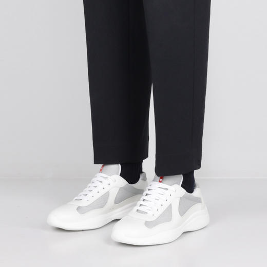 【二】PRADA 普拉达 男士尼龙皮革系带休闲运动鞋 混色 4E3400 6GW F0J36 商品图3