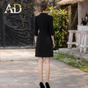 AD正式场合连衣裙女黑色商务正装套裙不规则设计感职业装经理工装 商品缩略图4