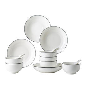 菲米生活舍墨陶瓷餐具套装碗蝶盘FM-TC2114