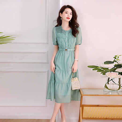 海边度假沙滩吊带裙仙气长裙仙女裙绿色连衣裙HR-MYIE2807-1 商品图4