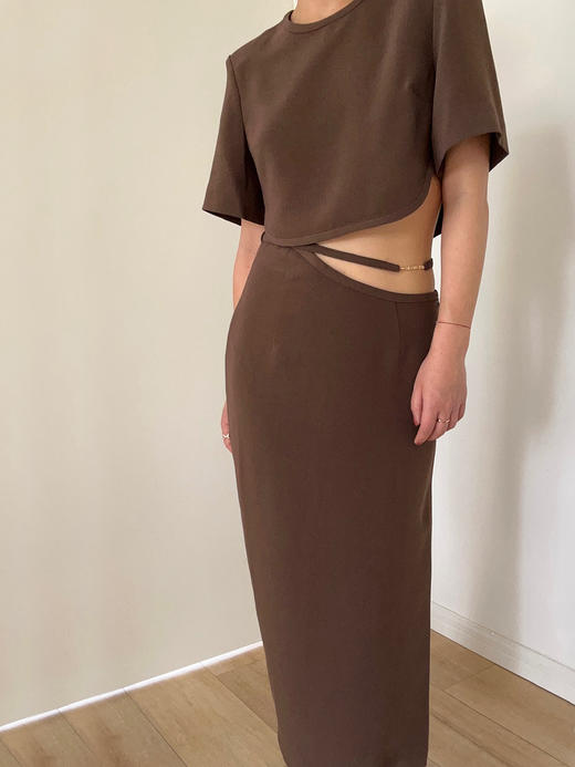 Viktoria Chan | SS23104 Stina cropped top [ 超短上衣 棕 ] 商品图3