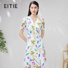 EITIE爱特爱夏季新款印花连衣裙时尚气质V领显瘦连衣裙7007756 商品缩略图0