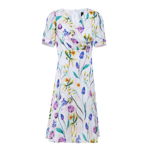 EITIE爱特爱夏季新款印花连衣裙时尚气质V领显瘦连衣裙7007756 商品图5