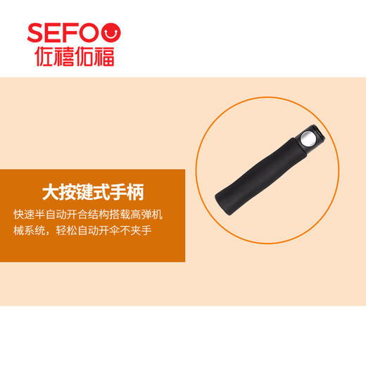 佐禧佑福直骨半自动全纤维黄色伞685mm*8k 商品图2