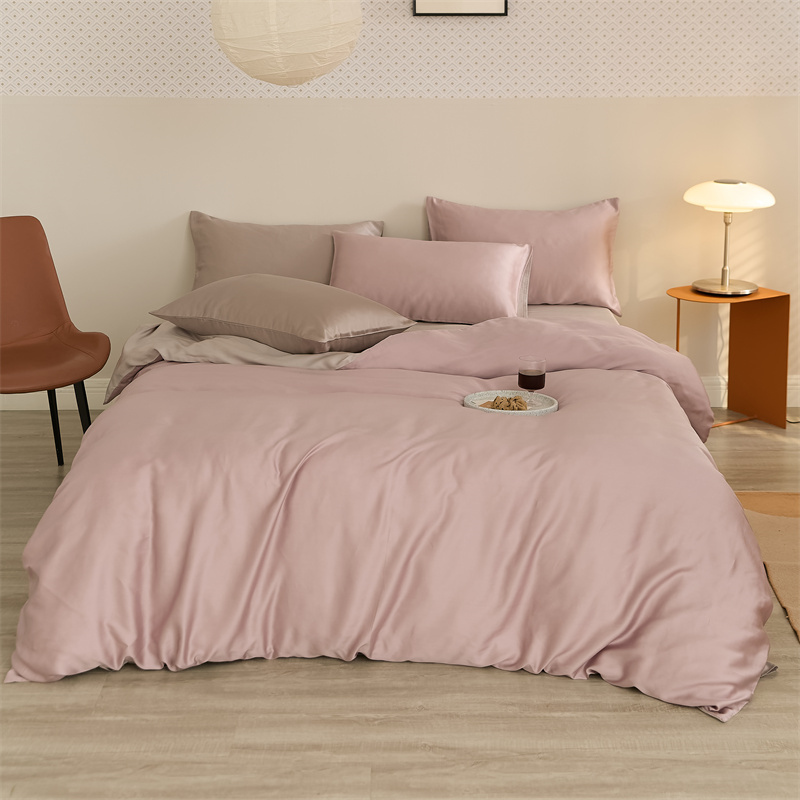 顶柔-莱赛尔撞色天丝被套，100%奥地利兰精天丝，纯色面料，高端轻奢