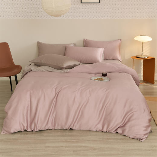 顶柔-莱赛尔撞色天丝被套，100%奥地利兰精天丝，纯色面料，高端轻奢 商品图0