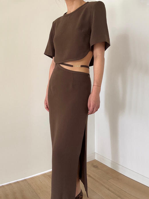 Viktoria Chan | SS23104 Stina cropped top [ 超短上衣 棕 ] 商品图1