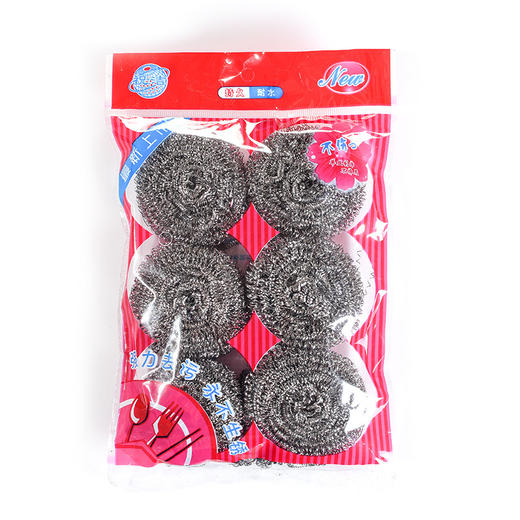 「6个装！9.9元包邮」去污清洁钢丝球 铁丝大号钢丝棉厨房用品不锈钢刷锅清洁工具 商品图4