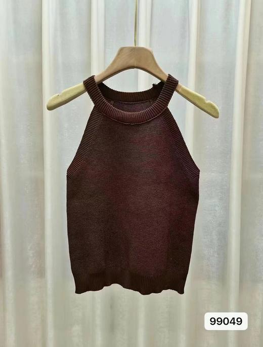 【简约大气性感，轻薄舒适百搭】2023新款小众百搭挂脖式露肩短款吊带衫女夏装薄款外穿针织小背心 商品图11