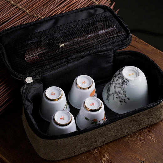 新绣花茶具包 茶杯收纳旅行茶具包 商品图2