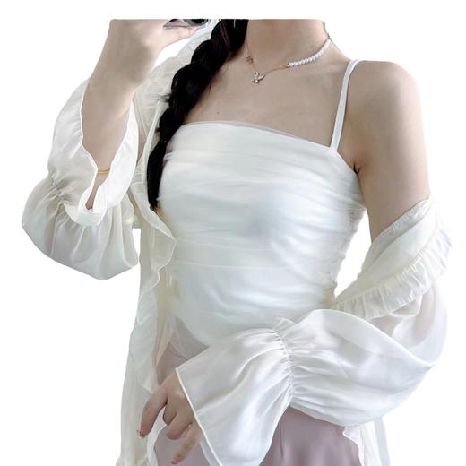 【绝美仙气冰丝吊带】西装内搭蕾丝网纱小吊带背心女美背法式别致打底西服抹胸上衣 商品图4