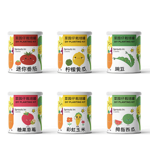 小花农儿童种植小盆栽迷你室内桌面绿植物种子盲盒长草娃娃diy玩具 商品图1