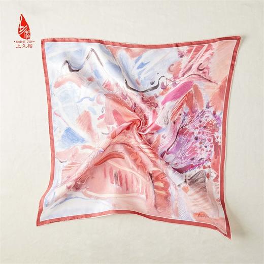 SAINTJOY/上久楷 女式真丝方巾  冬暖雪散  FJS22038 商品图9