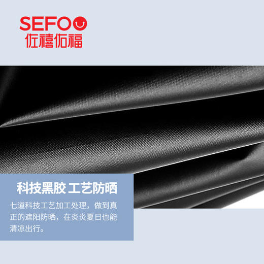 佐禧佑福三节手动晴雨伞（浅蓝色）55cm*8k 商品图2