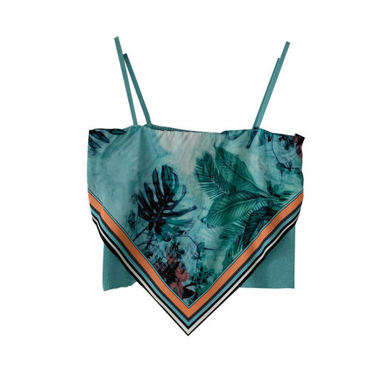 【海边度假，轻薄透气吸睛背心】美式法式小吊带女夏季外穿三角巾抹胸辣妹性感肚兜式丝巾背心上衣 商品图4