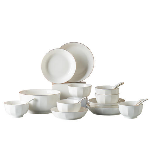 菲米生活唯金时代陶瓷餐具套装碗蝶盘FM-TC2113 商品图0