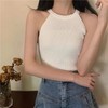 【简约大气性感，轻薄舒适百搭】2023新款小众百搭挂脖式露肩短款吊带衫女夏装薄款外穿针织小背心 商品缩略图1