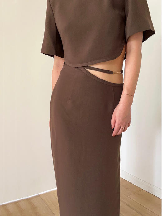 Viktoria Chan | SS23104 Stina cropped top [ 超短上衣 棕 ] 商品图4