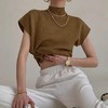 【设计感大气雅致时髦藏肉上衣】夏季半高领马甲女薄款坎肩背心外穿短款针织上衣宽松显瘦短袖T恤 商品缩略图3