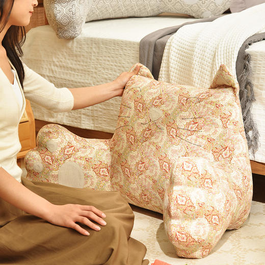 蕾丝佩斯利系列多功能猫咪靠床头大靠背 商品图2