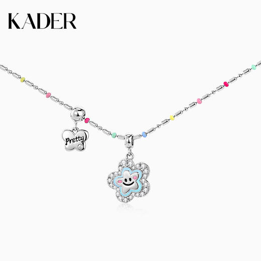 卡蒂罗彩虹笑脸项链女纯银轻奢小众设计2023年新款锁骨链生日礼物 商品图1