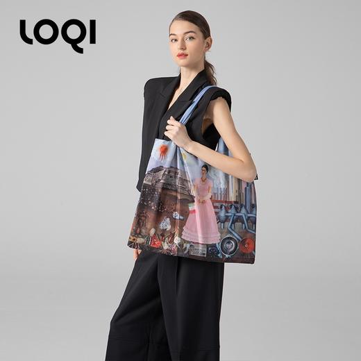 德国LOQI 博物馆系列 画框(自画像)FK.TF  时尚艺术环保万用袋 折叠大容量单肩手提购物袋承重40斤防泼水 弗里达·卡洛 商品图6