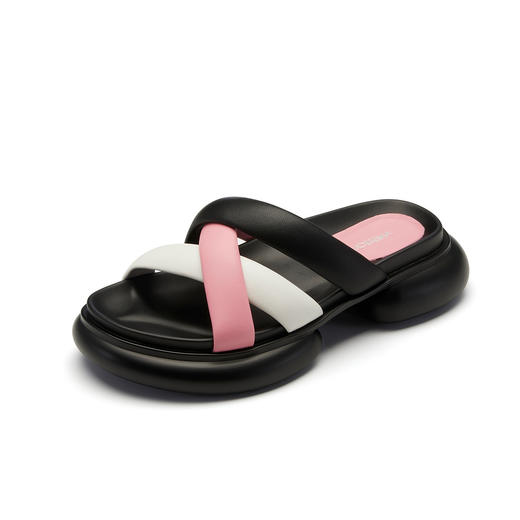 【23年夏季新款】舒适一脚蹬凉拖交叉带设计可外穿拖鞋女61661 商品图0