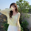 【软软糯糯，温柔女人味透气防晒衣】针织开衫外套女薄款夏季2023新款长袖v领外搭短款空调衫防晒上衣 商品缩略图2